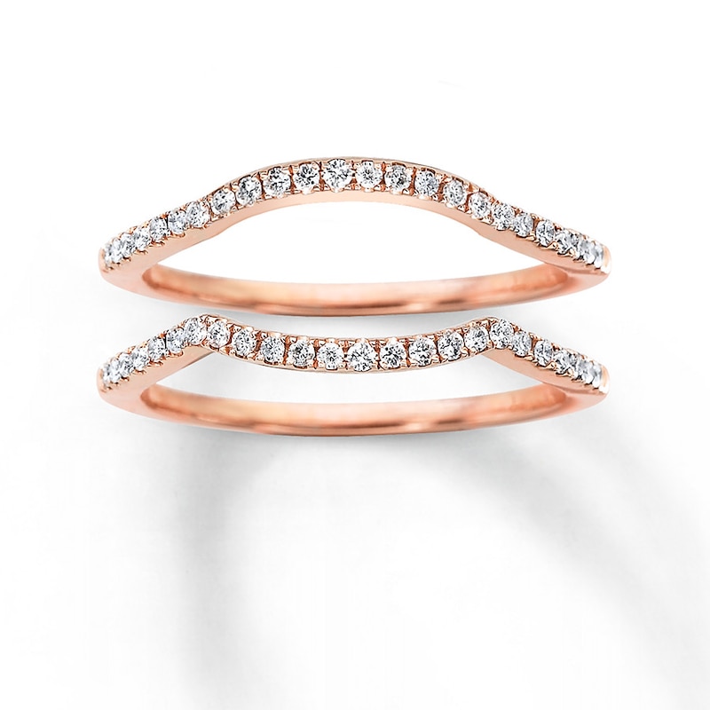 Diamond Wedding Bands 1/4 ct tw Round-cut Rose Gold Plated