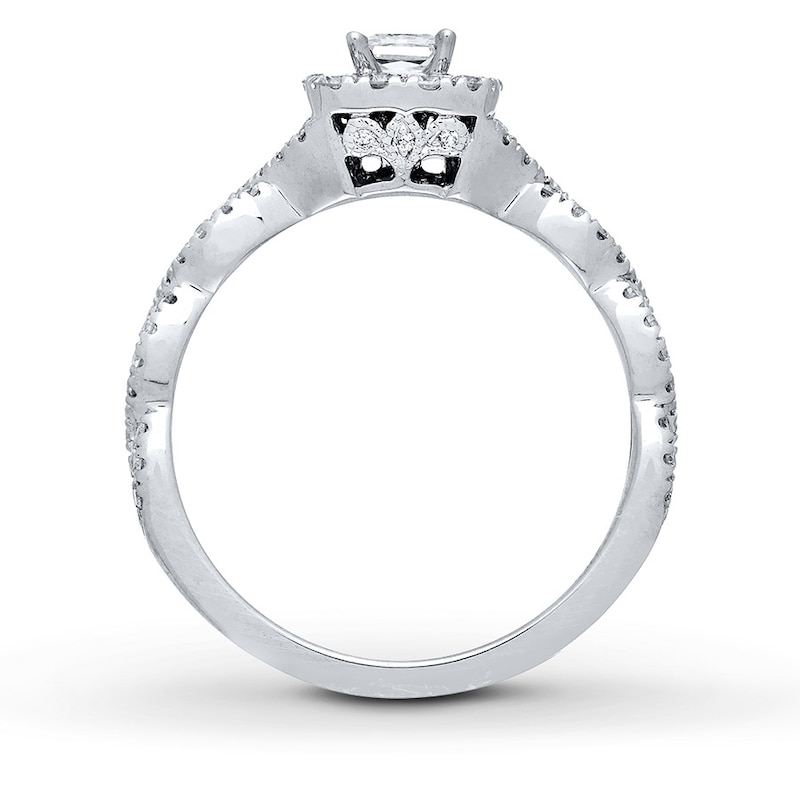 Neil Lane Princess-cut Engagement Ring 5/8 ct tw White Gold Plated