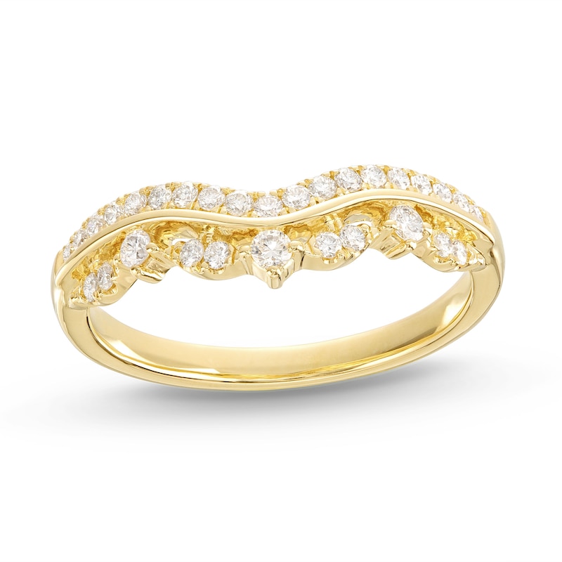 Diamond Contour Ring 1/3 ct tw Round-cut Yellow Gold Plated