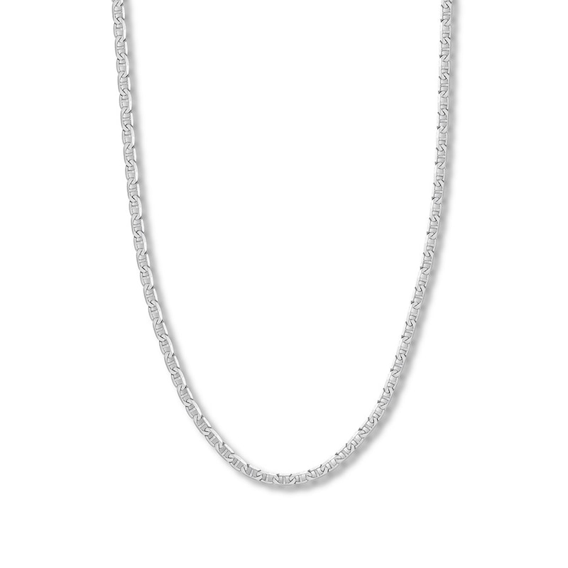 20" Solid Mariner Chain White Gold Plated Appx. 4.4mm