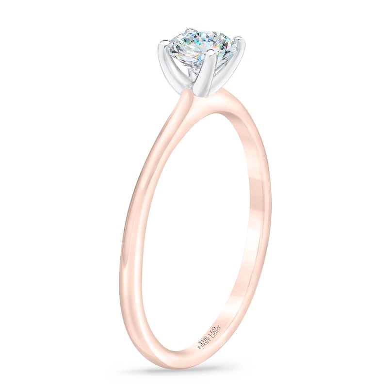 THE LEO First Light Diamond Solitaire Engagement Ring 1/2 ct tw Round-cut Rose Gold Plated