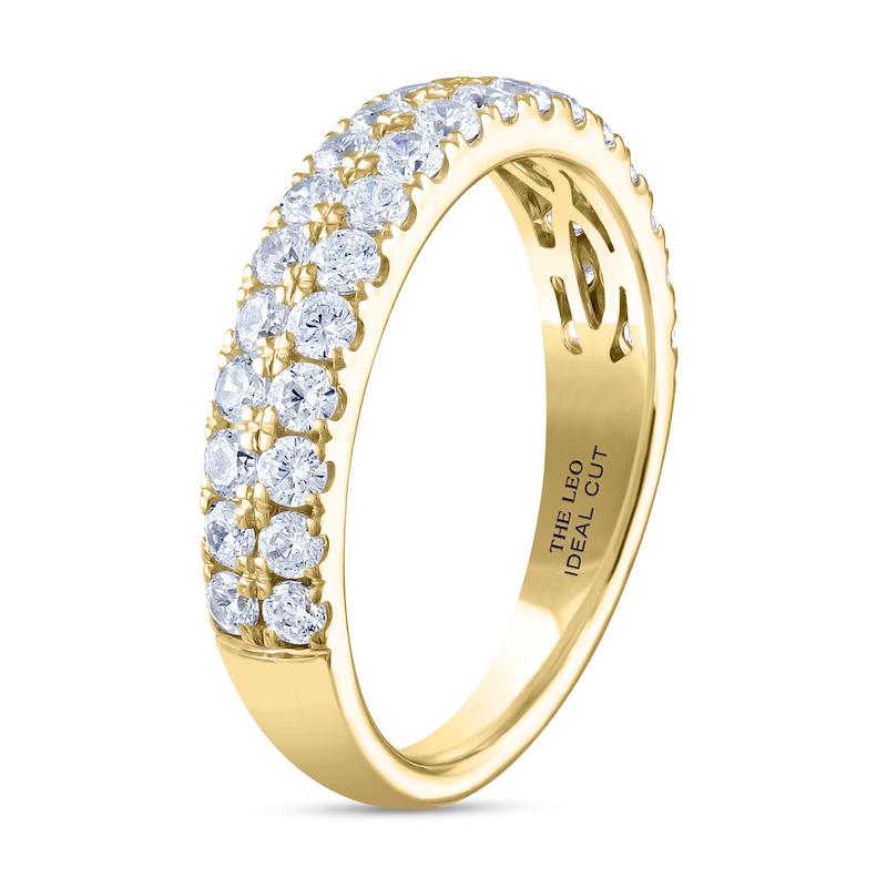 THE LEO Ideal Cut Diamond Anniversary Ring 1 ct tw Yellow Gold Plated