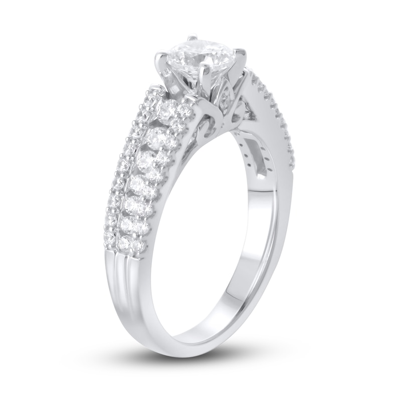 Diamond Engagement Ring 1-1/4 ct tw Round-cut White Gold Plated