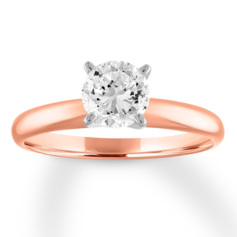 Certified Round Diamond Solitaire Ring 1 Carat Gold Plated