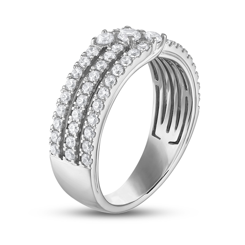 Gender Neutral Diamond Band 3/4 ct tw Round-cut White Gold Plated