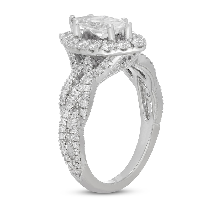 Neil Lane Diamond Engagement Ring 1-3/4 ct tw Marquise White Gold Plated