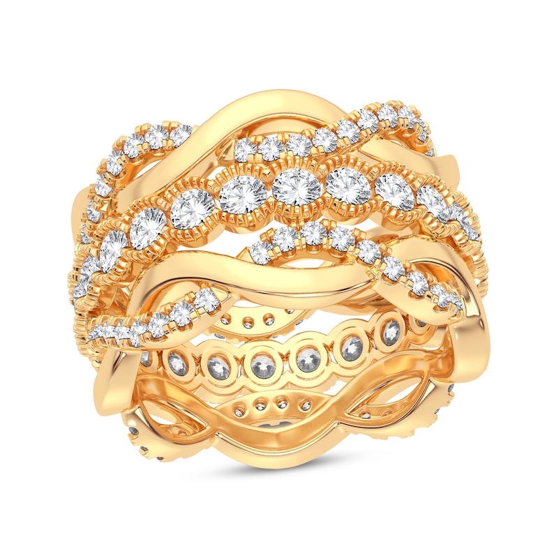 Diamond Eternity Band 2 ct tw Round-cut Yellow Gold Plated