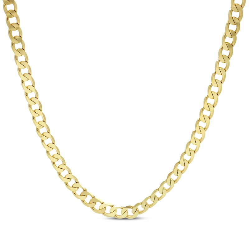 Solid Curb Chain Necklace 3.9mm Yellow Gold Plated 20”