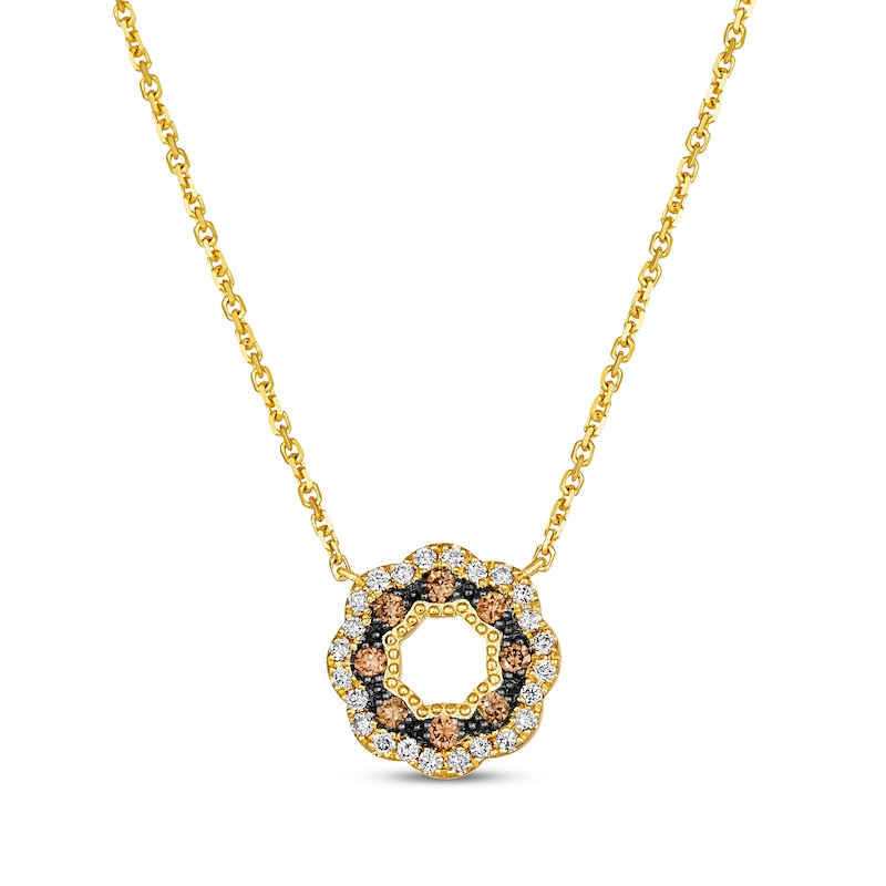 Le Vian Chocolate Waterfall Diamond Necklace 1/3 ct tw Honey Gold Plated 19"