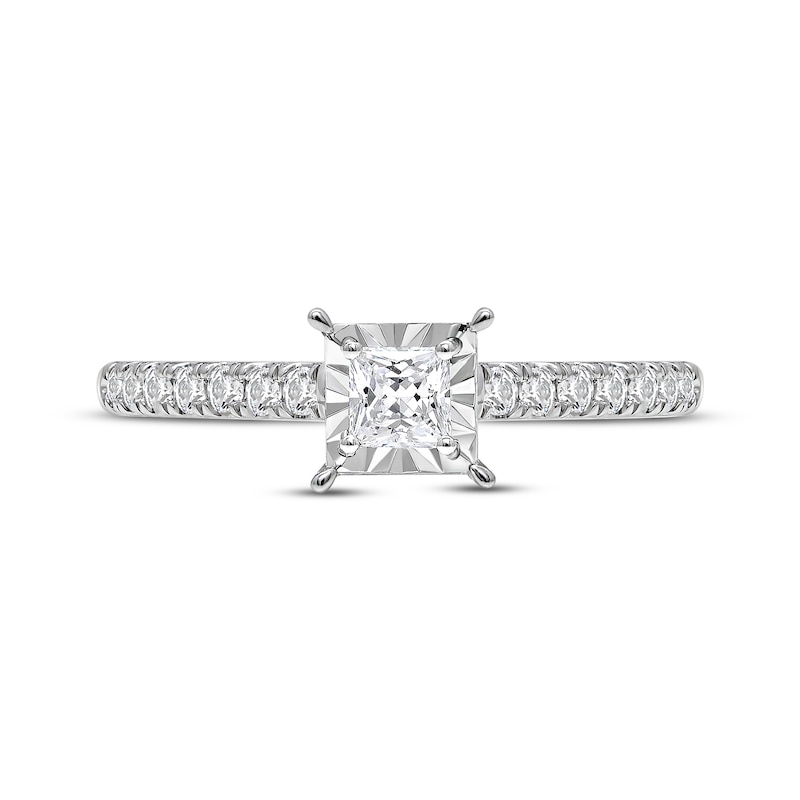 Princess-Cut Diamond Engagement Ring 5/8 ct tw White Gold Plated