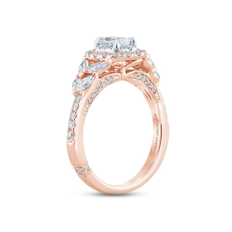 Monique Lhuillier Bliss Diamond Engagement Ring 1-1/4 ct tw Oval, Round & Marquise-cut Two-Tone Gold Plated