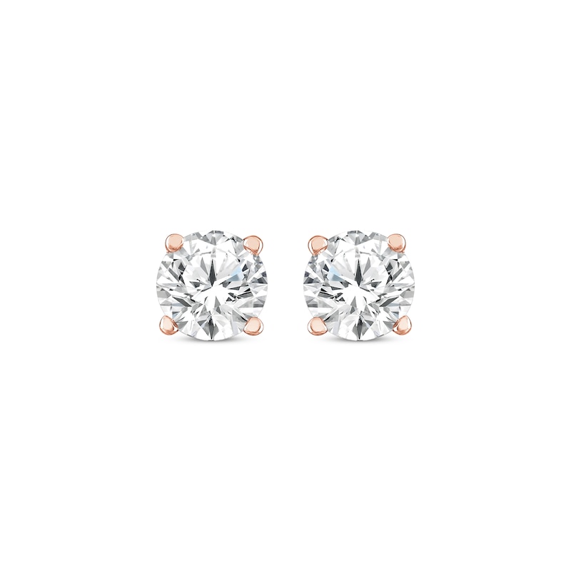 Round-Cut Diamond Solitaire Stud Earrings 1/2 ct tw Rose Gold Plated
