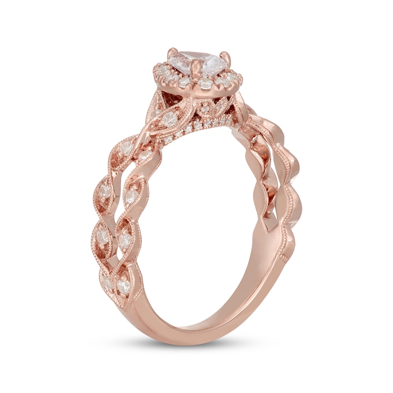 Neil Lane Pear-Shaped Diamond Engagement Ring 5/8 ct tw Rose Gold Plated