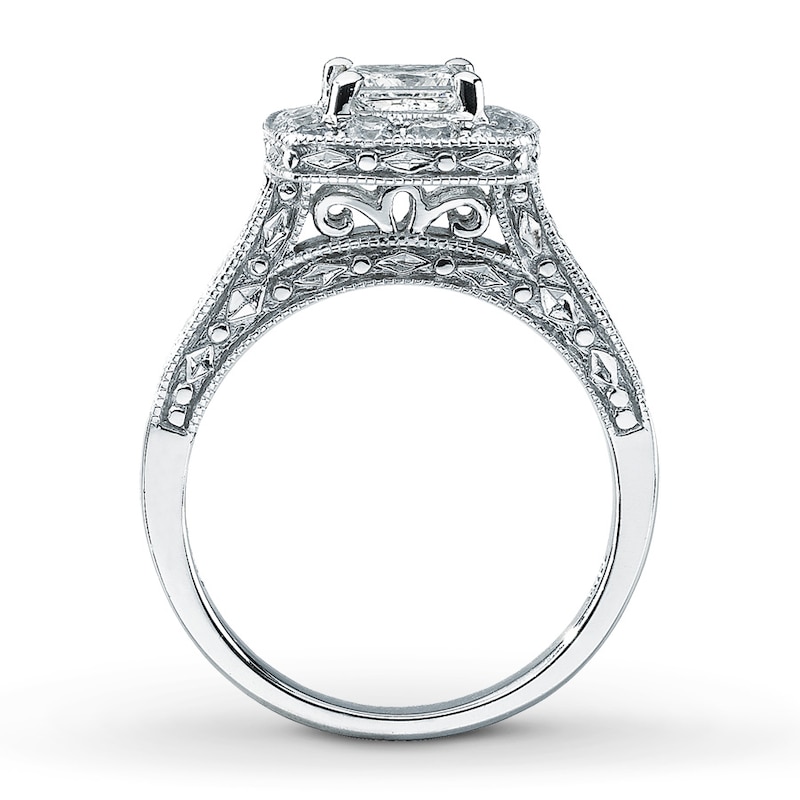 Ring 1-1/2 ct tw Diamonds White Gold Plated