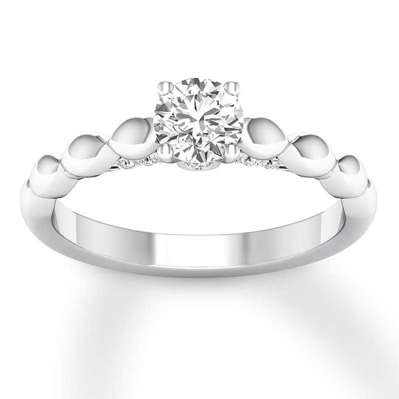 Diamond Engagement Ring 5/8 ct tw Round-cut White Gold Plated