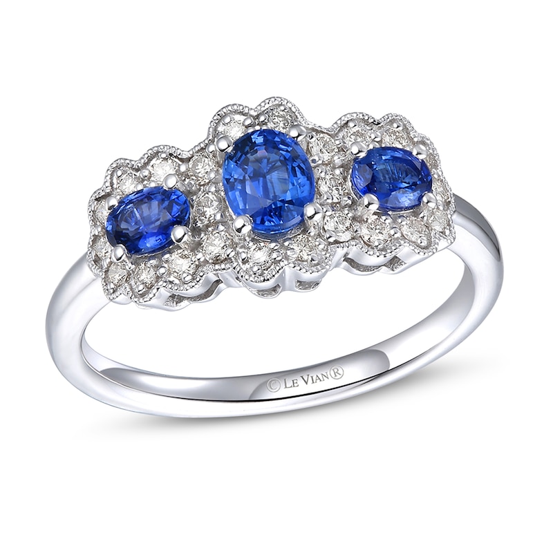 Le Vian Sapphire Ring 1/5 ct tw Diamonds Vanilla Gold Plated