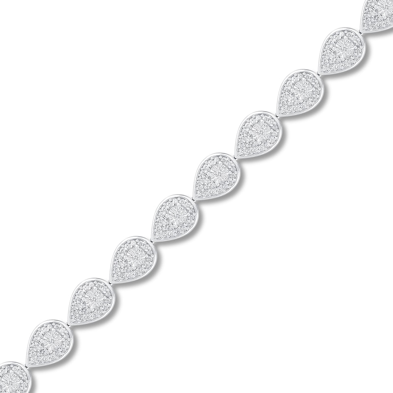 Diamond Fashion Bracelet 1 ct tw Silver Plated 7.25"