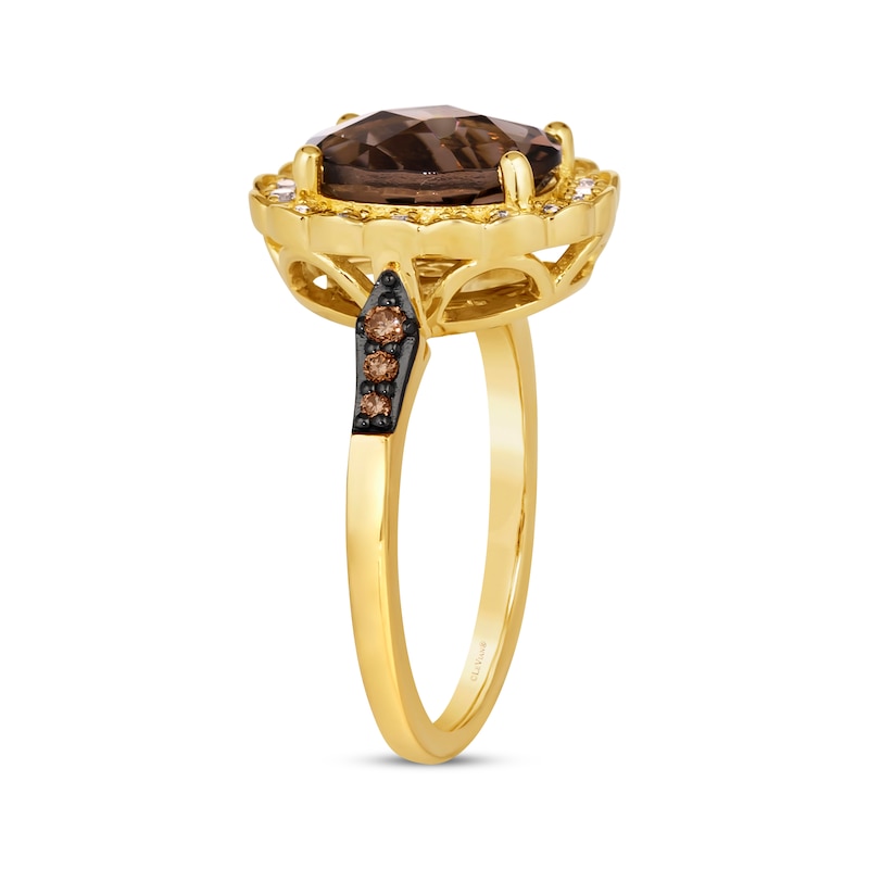 Le Vian Chocolate Quartz Ring 1/6 ct tw Diamonds Honey Gold Plated