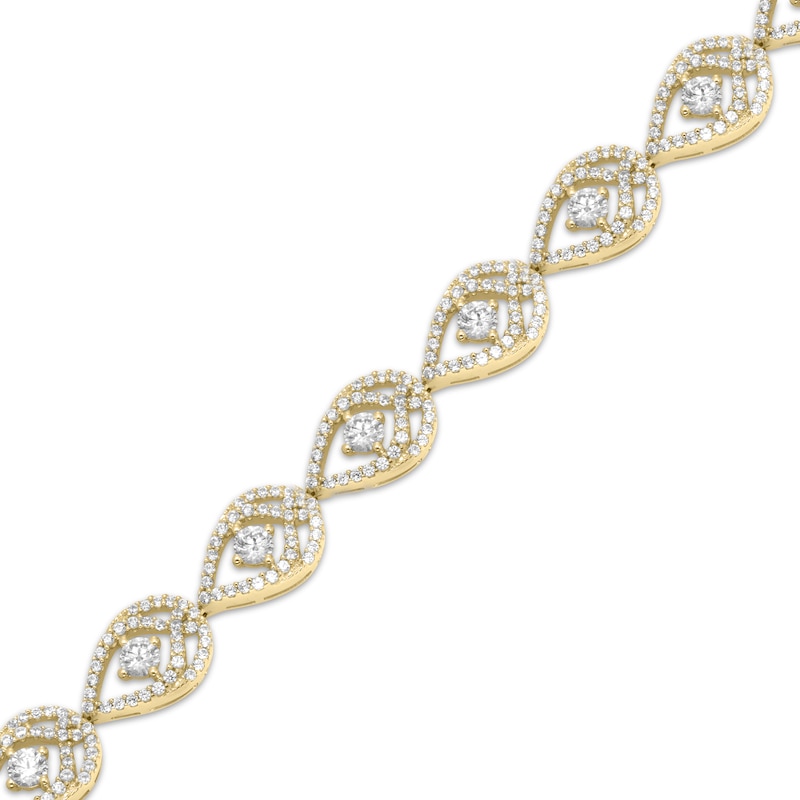 Love Entwined Diamond Link Bracelet 2-1/2 ct tw Yellow Gold Plated 7"