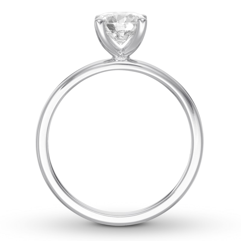 Certified Diamond Solitaire Ring 1 ct Round White Gold Plated