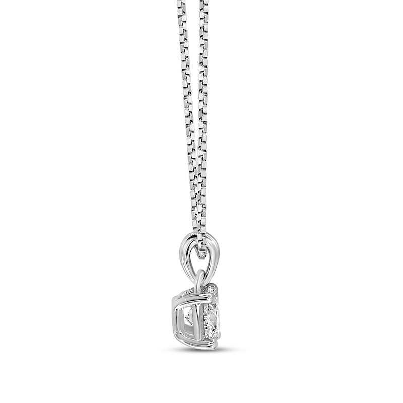GSI Solitaire Diamond Necklace 1/3 ct tw Round-cut White Gold Plated 18"