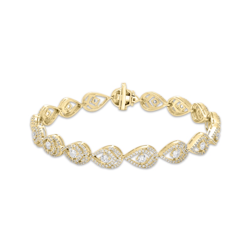 Love Entwined Diamond Link Bracelet 2-1/2 ct tw Yellow Gold Plated 7"