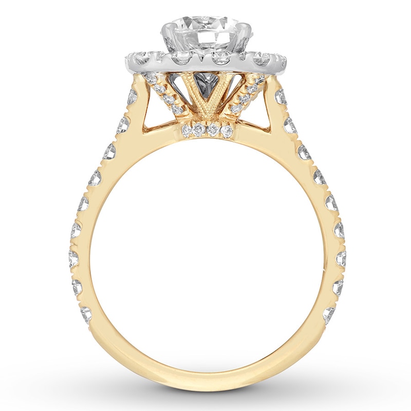 Neil Lane Engagement Ring 2-3/4 ct tw Diamonds Yellow Gold Plated
