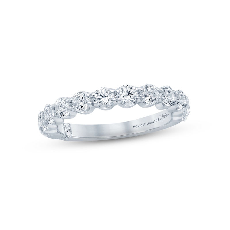 Monique Lhuillier Bliss Diamond Anniversary Band 1-1/2 ct tw Round-cut White Gold Plated