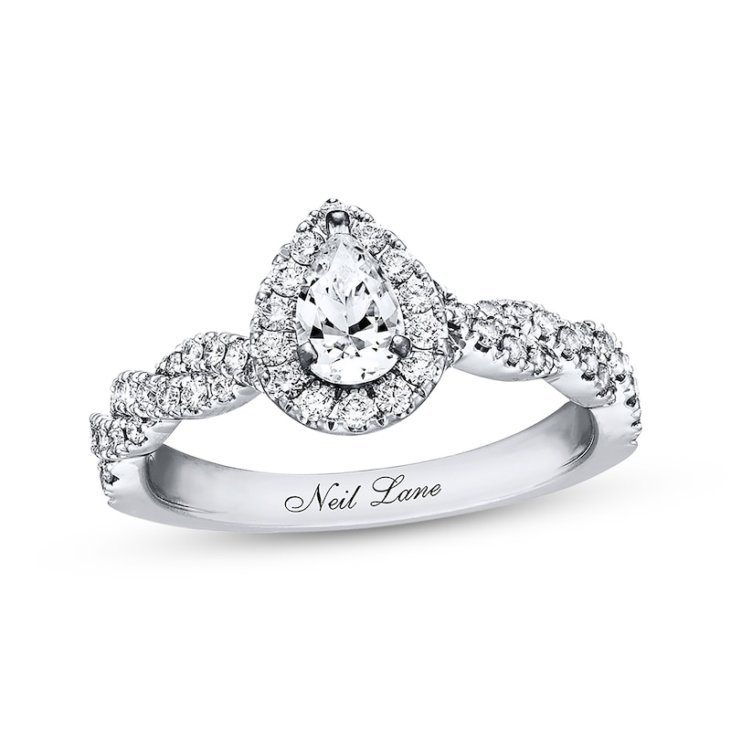 Neil Lane Engagement Ring 3/4 ct tw Diamonds White Gold Plated
