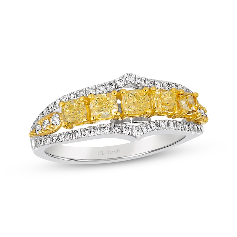 Le Vian Sunny Yellow Diamond Ring 1-1/5 ct tw Two-Tone Gold Plated
