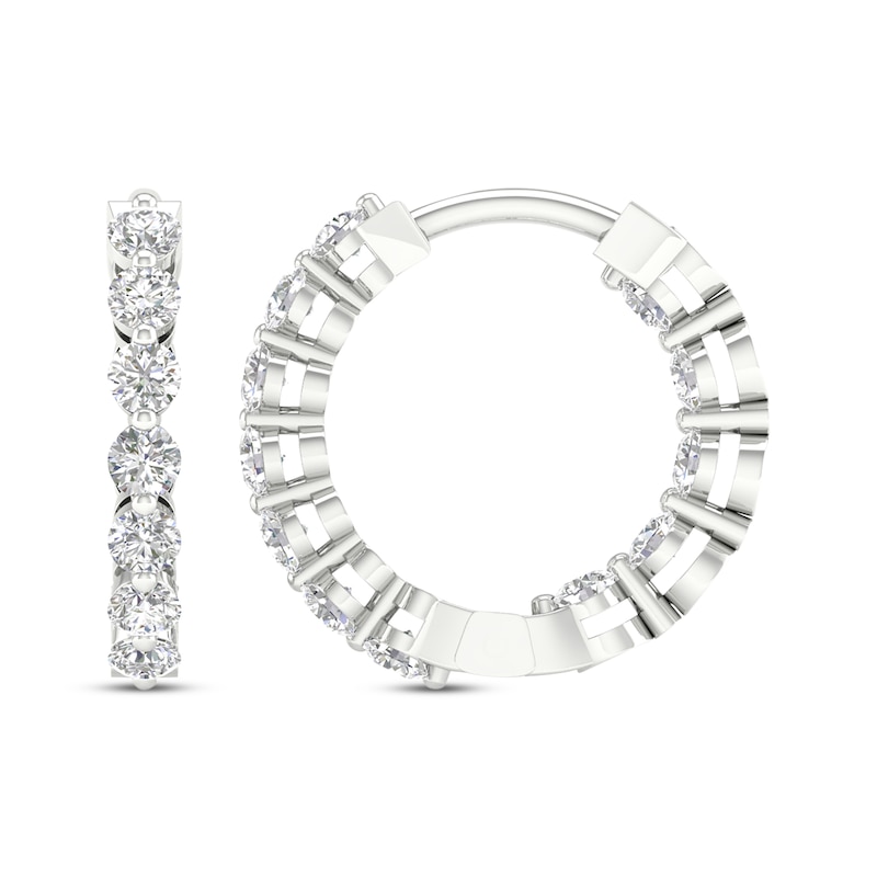 Lab-Created Diamonds by Inside-Out Hoop Earrings 3/4 ct tw White Gold Plated