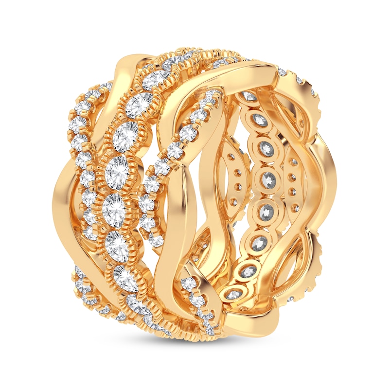 Diamond Eternity Band 2 ct tw Round-cut Yellow Gold Plated