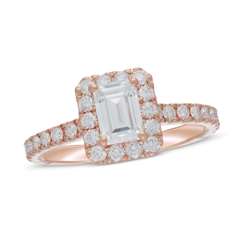 Neil Lane Premiere Engagement Ring 1-3/8 ct tw Rose Gold Plated