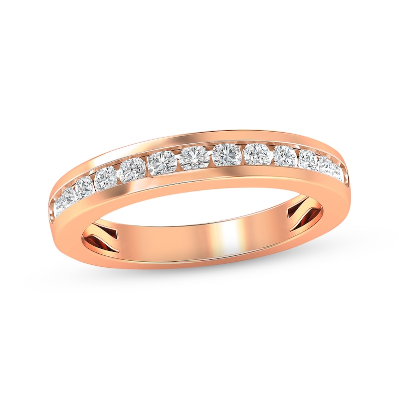 Diamond Wedding Band 1/2 ct tw Round-cut Rose Gold Plated