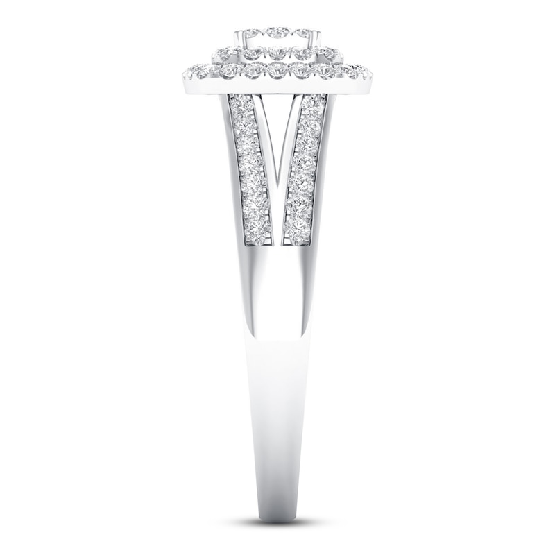 Diamond Engagement Ring 1/3 ct tw Round-cut White Gold Plated