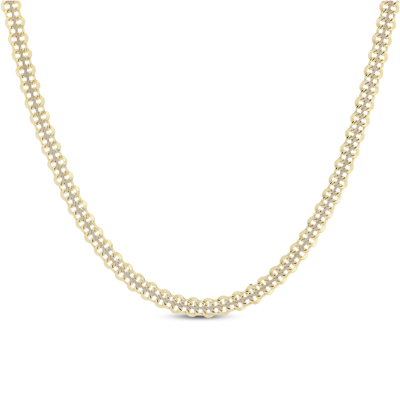 Diamond-Cut Infinity Link Necklace Yellow Gold Plated 18"
