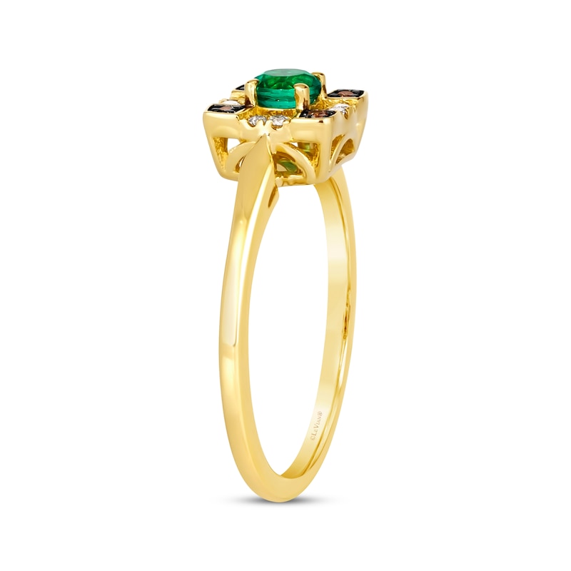 Le Vian Emerald Ring 1/15 ct tw Diamonds Honey Gold Plated