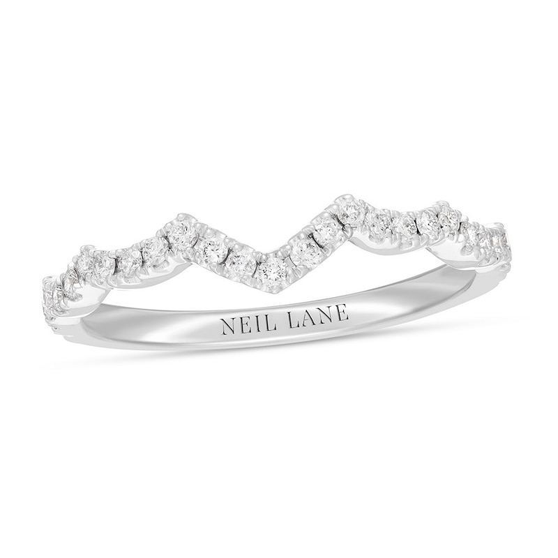 Neil Lane Diamond Wedding Band 1/4 ct tw Round White Gold Plated