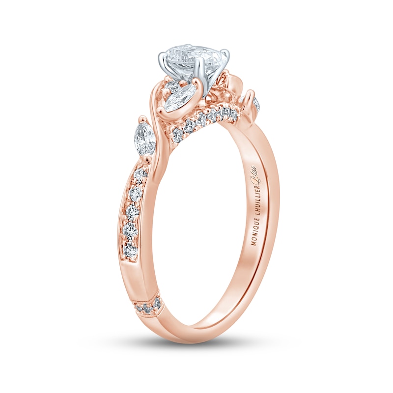 Monique Lhuillier Bliss Diamond Engagement Ring 7/8 ct tw Oval, Marquise & Round-cut Two-Tone Gold Plated