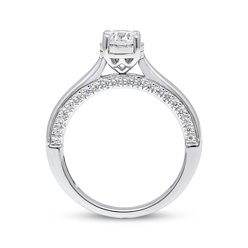 Diamond Solitaire Engagement Ring 1 ct tw Round-cut White Gold Plated