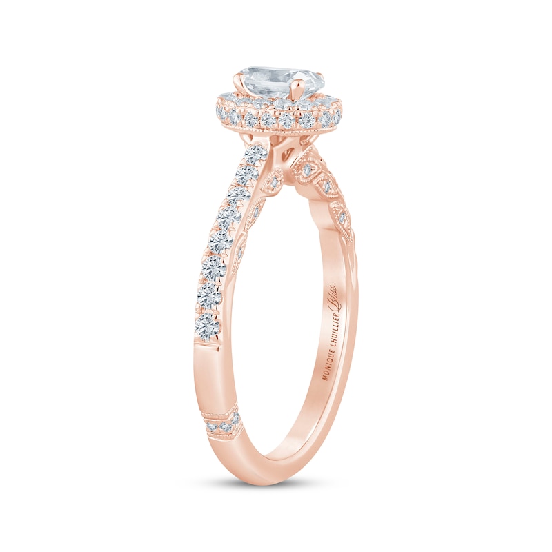Monique Lhuillier Bliss Oval-Cut Diamond Engagement Ring 1 ct tw Rose Gold Plated