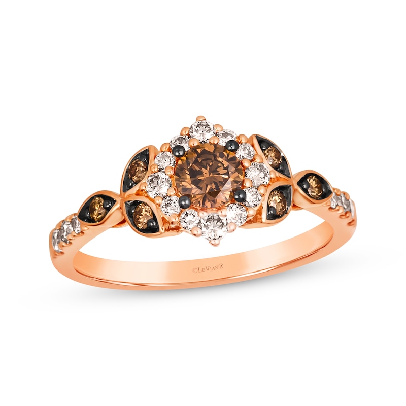 Le Vian Venetian Mosaic Diamond Ring 3/4 ct tw Strawberry Gold Plated