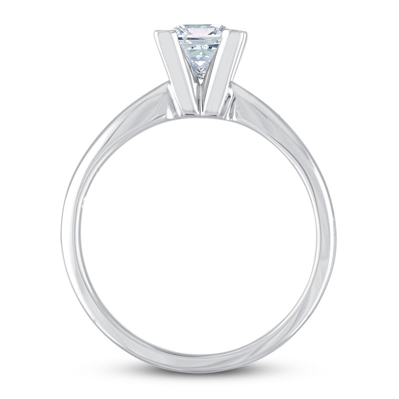 Diamond Solitaire Engagement Ring 1-1/2 ct tw Princess-cut White Gold Plated