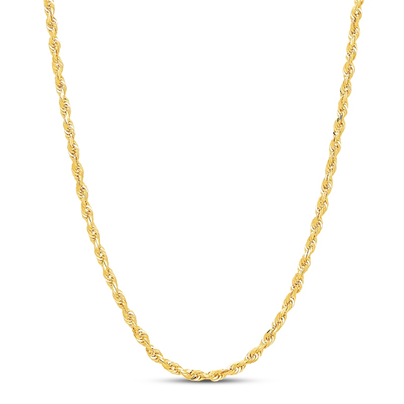 Solid Rope Chain Yellow Gold Plated 24"