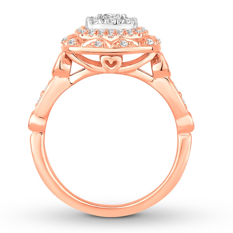Diamond Engagement Ring 5/8 ct tw Round-cut Rose Gold Plated