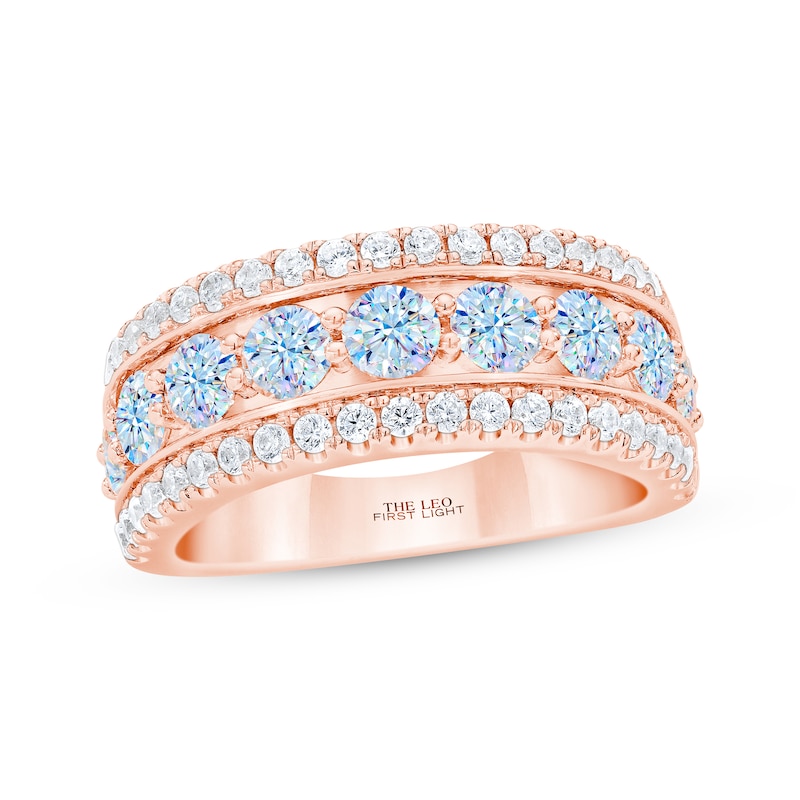 THE LEO First Light Round-Cut Diamond Anniversary Band 2 ct tw Rose Gold Plated