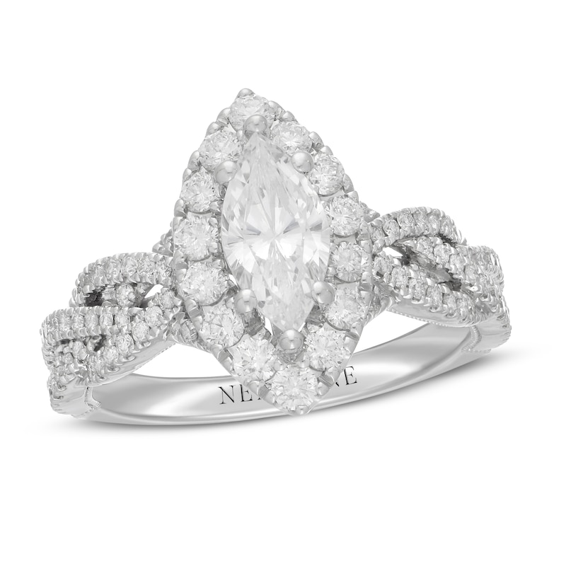 Neil Lane Diamond Engagement Ring 1-3/4 ct tw Marquise White Gold Plated