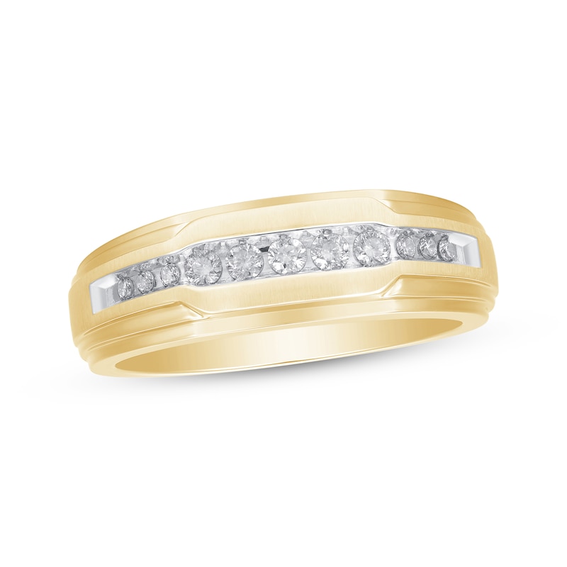 Men's Diamond Wedding Ring 1/4 ct tw Round-cut Yellow Gold Plated
