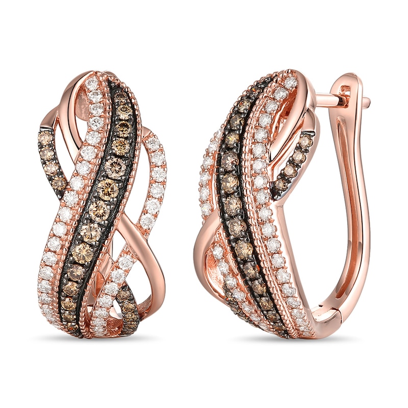 Le Vian Diamond Earrings 1 ct tw Strawberry Gold Plated
