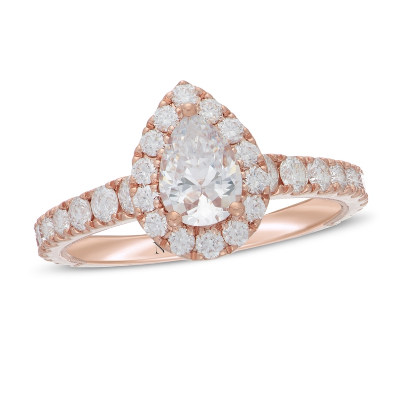 Neil Lane Premiere Diamond Engagement Ring 1-1/2 ct tw Rose Gold Plated